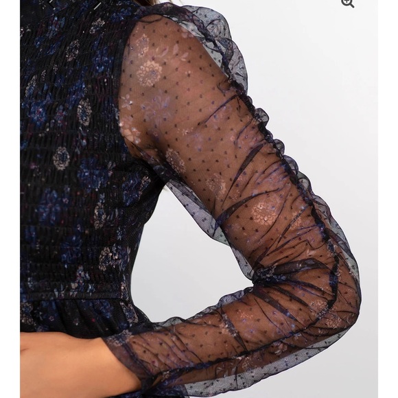 Coco + Jaimeson ruffle tiered floral print mesh midi dress - Picture 3 of 4